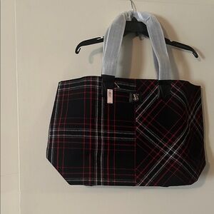 PINK Victoria's Secret Black and Red Plaid Tote